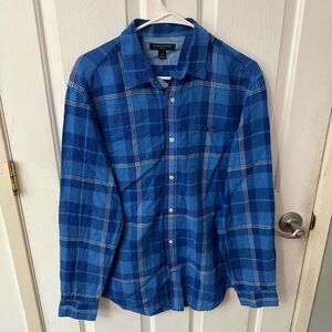Blue Plaid Shirt - Men’s Slim Fit M